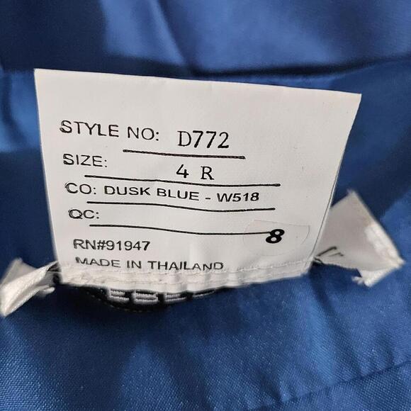 2/$50 Alfred Sung Dusk Blue Satin Twill Halter Dress D772 Size 4 | Elegant - Picture 7 of 9